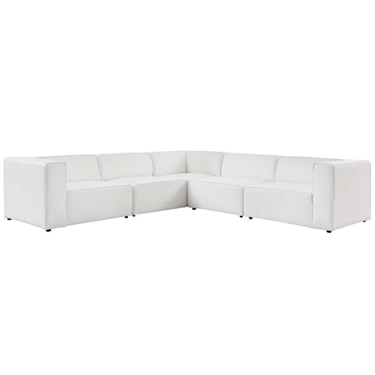 Mingle 5-Piece Vegan Leather Sectional Sofa by Modway