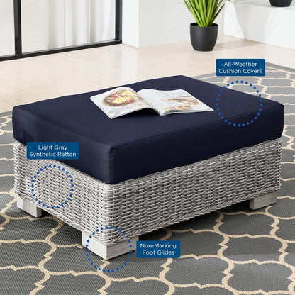 Conway Outdoor Patio Wicker Rattan Ottoman by Modway