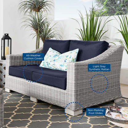Conway Outdoor Patio Wicker Rattan Loveseat by Modway