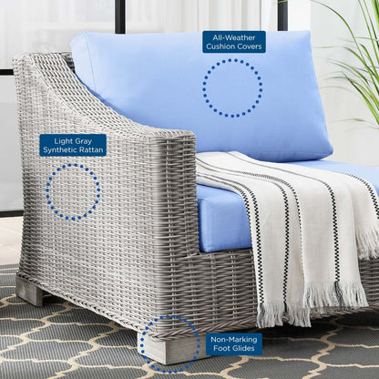Conway Outdoor Patio Wicker Rattan Left-Arm Chair by Modway