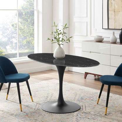 Lippa 54" Oval Faux Marble Dining Table by Modway