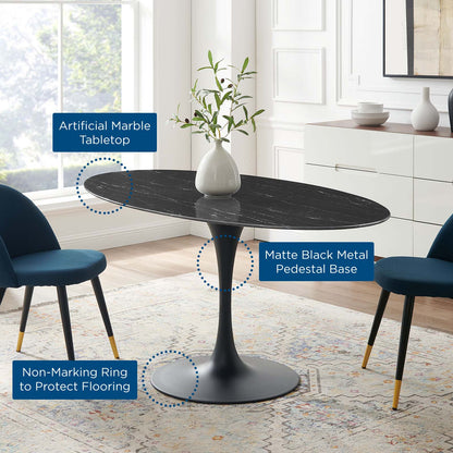 Lippa 60" Oval Faux Marble Dining Table by Modway