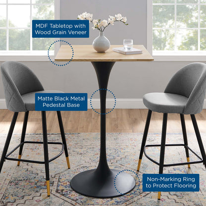 Lippa 28" Square Wood Bar Table by Modway