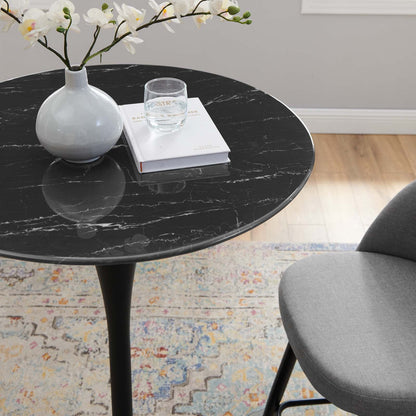 Lippa 28" Round Faux Marble Bar Table by Modway