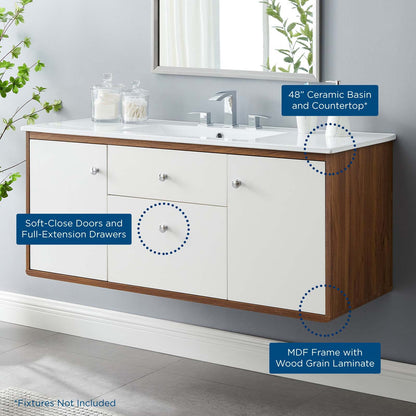 Transmit 48" Wall-Mount Bathroom Vanity by Modway