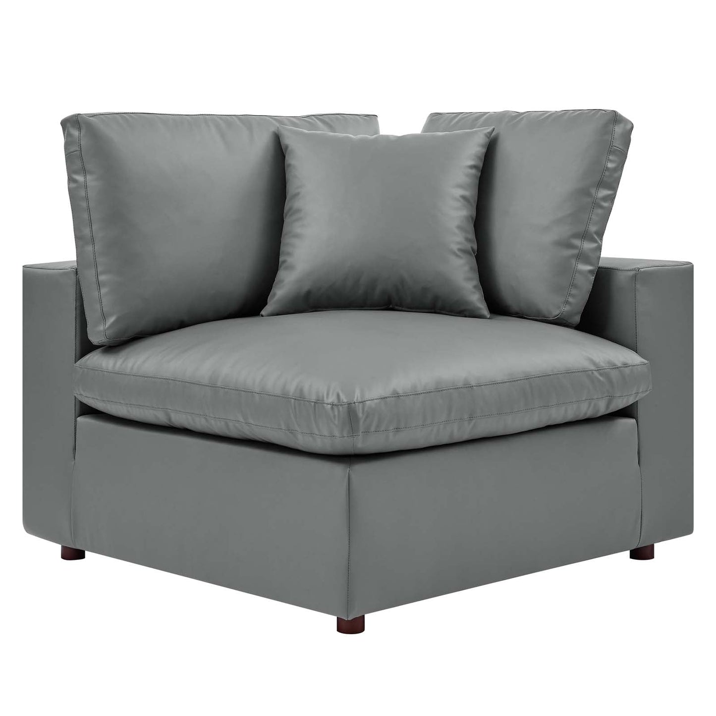 Commix Down Filled Overstuffed Vegan Leather Loveseat by Modway