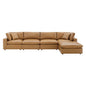 Commix 5-Piece Down Filled Overstuffed Vegan Leather Sectional Sofa by Modway