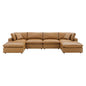 Commix 6-Piece Down Filled Overstuffed Vegan Leather Sectional Sofa by Modway