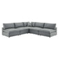 Commix 5-Piece Down Filled Overstuffed Vegan Leather Sectional Sofa by Modway