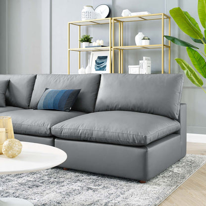 Commix 5-Piece Down Filled Overstuffed Vegan Leather Sectional Sofa by Modway