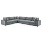 Commix 6-Piece Down Filled Overstuffed Vegan Leather Sectional Sofa by Modway