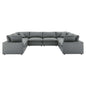 Commix 8-Piece Down Filled Overstuffed Vegan Leather Sectional Sofa by Modway