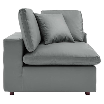 Commix 8-Piece Down Filled Overstuffed Vegan Leather Sectional Sofa by Modway
