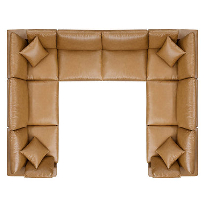 Commix 8-Piece Down Filled Overstuffed Vegan Leather Sectional Sofa by Modway