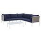 Harmony 6-Piece Sunbrella¨ Basket Weave Outdoor Patio Aluminum Sectional Sofa Set by Modway