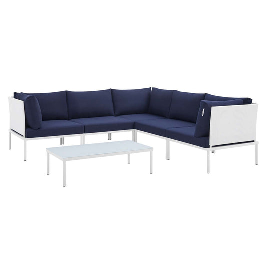 Harmony 6-Piece Sunbrella¨ Outdoor Patio Aluminum Sectional Sofa Set by Modway