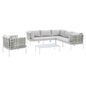 Harmony 7-Piece Sunbrella¨ Basket Weave Outdoor Patio Aluminum Sectional Sofa Set by Modway