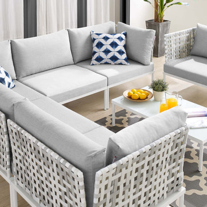 Harmony 7-Piece Sunbrella¨ Basket Weave Outdoor Patio Aluminum Sectional Sofa Set by Modway