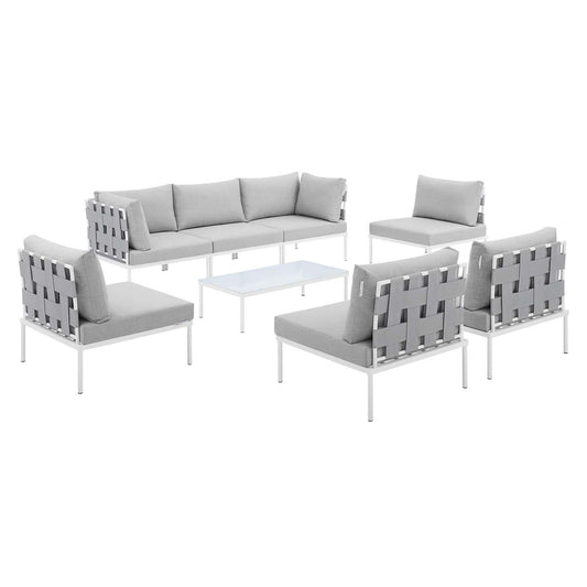 Harmony 8-Piece Sunbrella¨ Outdoor Patio All Mesh Sectional Sofa Set by Modway