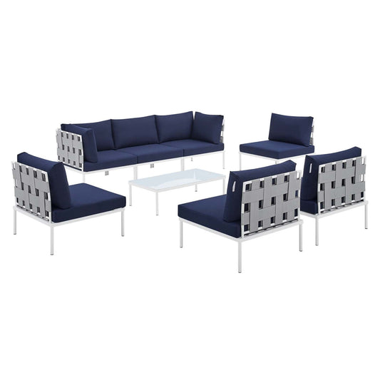 Harmony 8-Piece Sunbrella¨ Outdoor Patio All Mesh Sectional Sofa Set by Modway