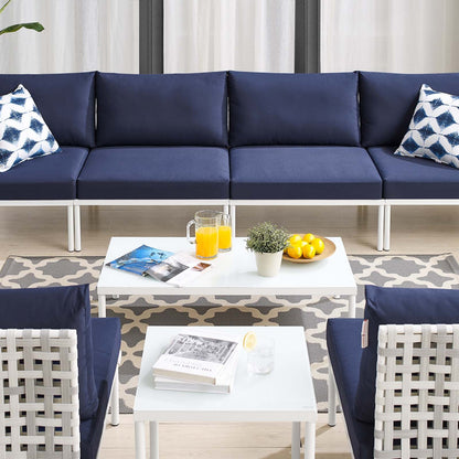 Harmony 8-Piece Sunbrella¨ Basket Weave Outdoor Patio Aluminum Sectional Sofa Set by Modway