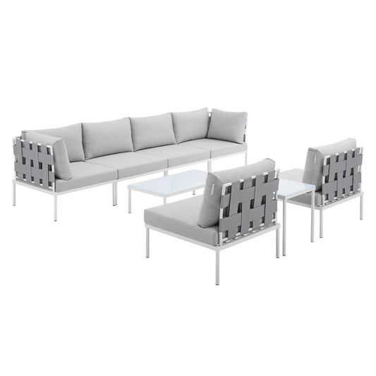 Harmony 8-Piece Sunbrella¨ Outdoor Patio Aluminum Sectional Sofa Set by Modway