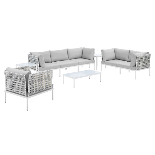 Harmony 8-Piece Sunbrella¨ Basket Weave Outdoor Patio Aluminum Seating Set by Modway
