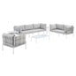 Harmony 8-Piece Sunbrella¨ Basket Weave Outdoor Patio Aluminum Seating Set by Modway