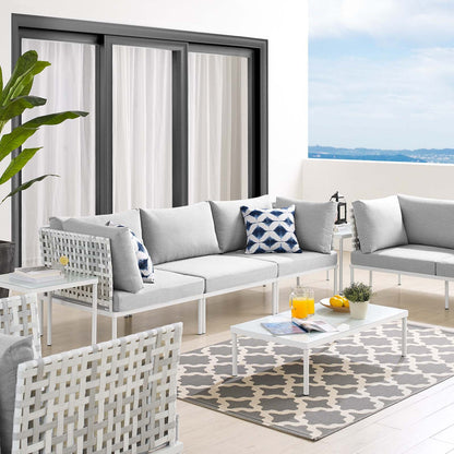 Harmony 8-Piece Sunbrella¨ Basket Weave Outdoor Patio Aluminum Seating Set by Modway