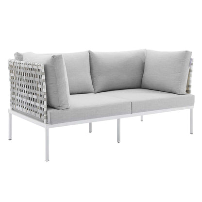 Harmony 8-Piece Sunbrella¨ Basket Weave Outdoor Patio Aluminum Seating Set by Modway