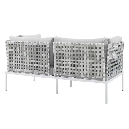 Harmony 8-Piece Sunbrella¨ Basket Weave Outdoor Patio Aluminum Seating Set by Modway