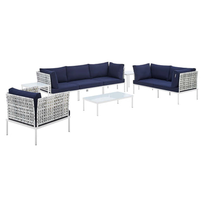 Harmony 8-Piece Sunbrella¨ Basket Weave Outdoor Patio Aluminum Seating Set by Modway