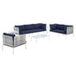 Harmony 8-Piece Sunbrella¨ Basket Weave Outdoor Patio Aluminum Seating Set by Modway