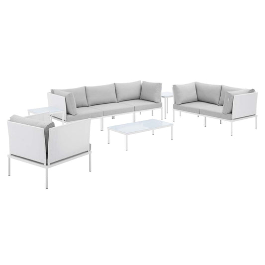 Harmony 8-Piece Sunbrella¨ Outdoor Patio Aluminum Seating Set by Modway