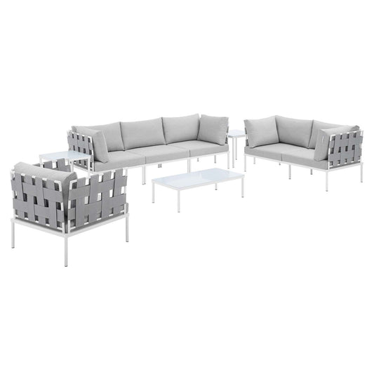 Harmony 8-Piece Sunbrella¨ Outdoor Patio Aluminum Seating Set by Modway