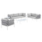 Harmony 8-Piece Sunbrella¨ Outdoor Patio Aluminum Seating Set by Modway