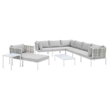 Harmony 10-Piece Sunbrella¨ Basket Weave Outdoor Patio Aluminum Sectional Sofa Set by Modway
