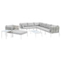 Harmony 10-Piece Sunbrella¨ Basket Weave Outdoor Patio Aluminum Sectional Sofa Set by Modway