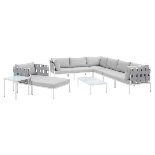 Harmony 10-Piece Sunbrella¨ Outdoor Patio Aluminum Sectional Sofa Set by Modway