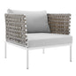 Harmony Sunbrella¨ Basket Weave Outdoor Patio Aluminum Armchair by Modway