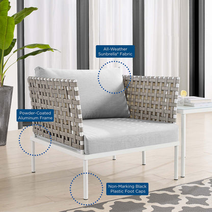 Harmony Sunbrella¨ Basket Weave Outdoor Patio Aluminum Armchair by Modway