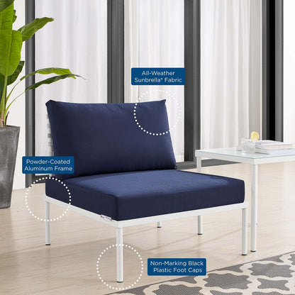 Harmony Sunbrella¨ Basket Weave Outdoor Patio Aluminum Armless Chair by Modway