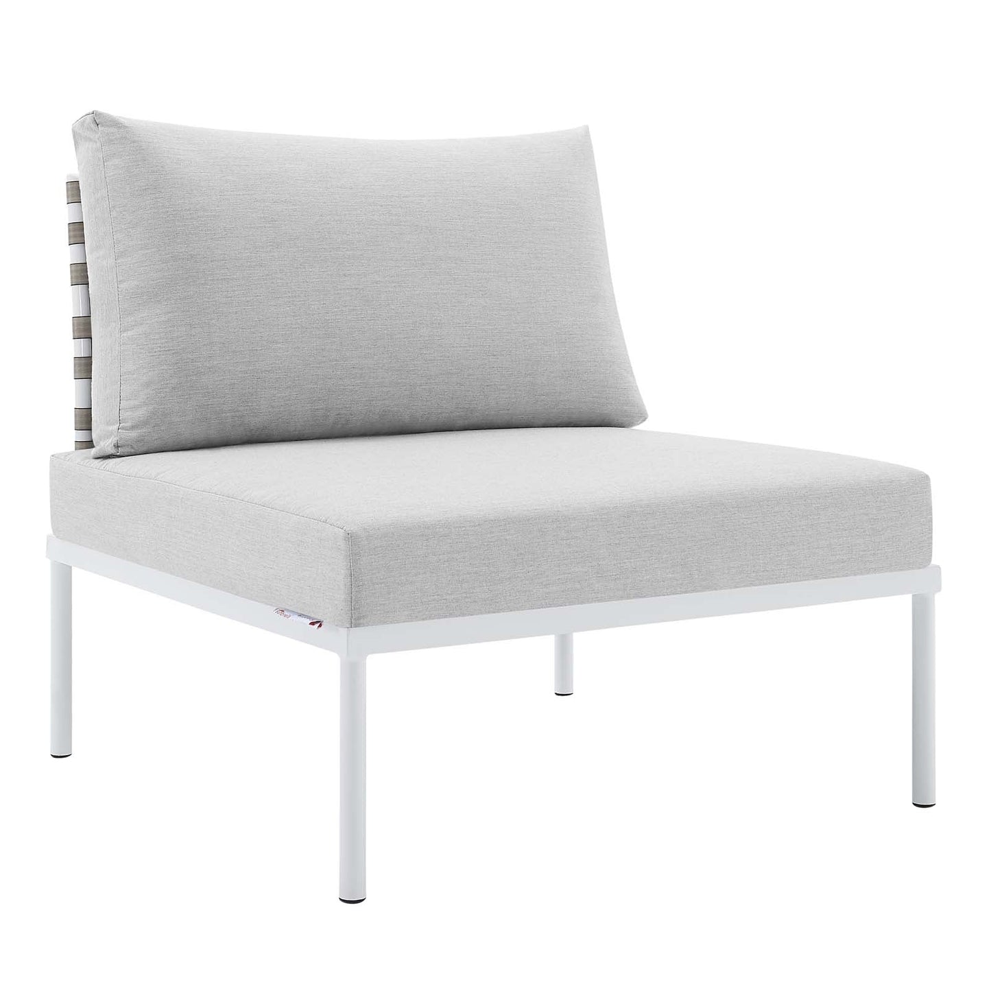 Harmony Sunbrella¨ Basket Weave Outdoor Patio Aluminum Armless Chair by Modway