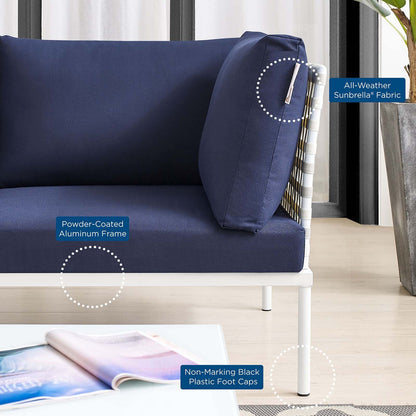 Harmony Sunbrella¨ Basket Weave Outdoor Patio Aluminum Loveseat by Modway