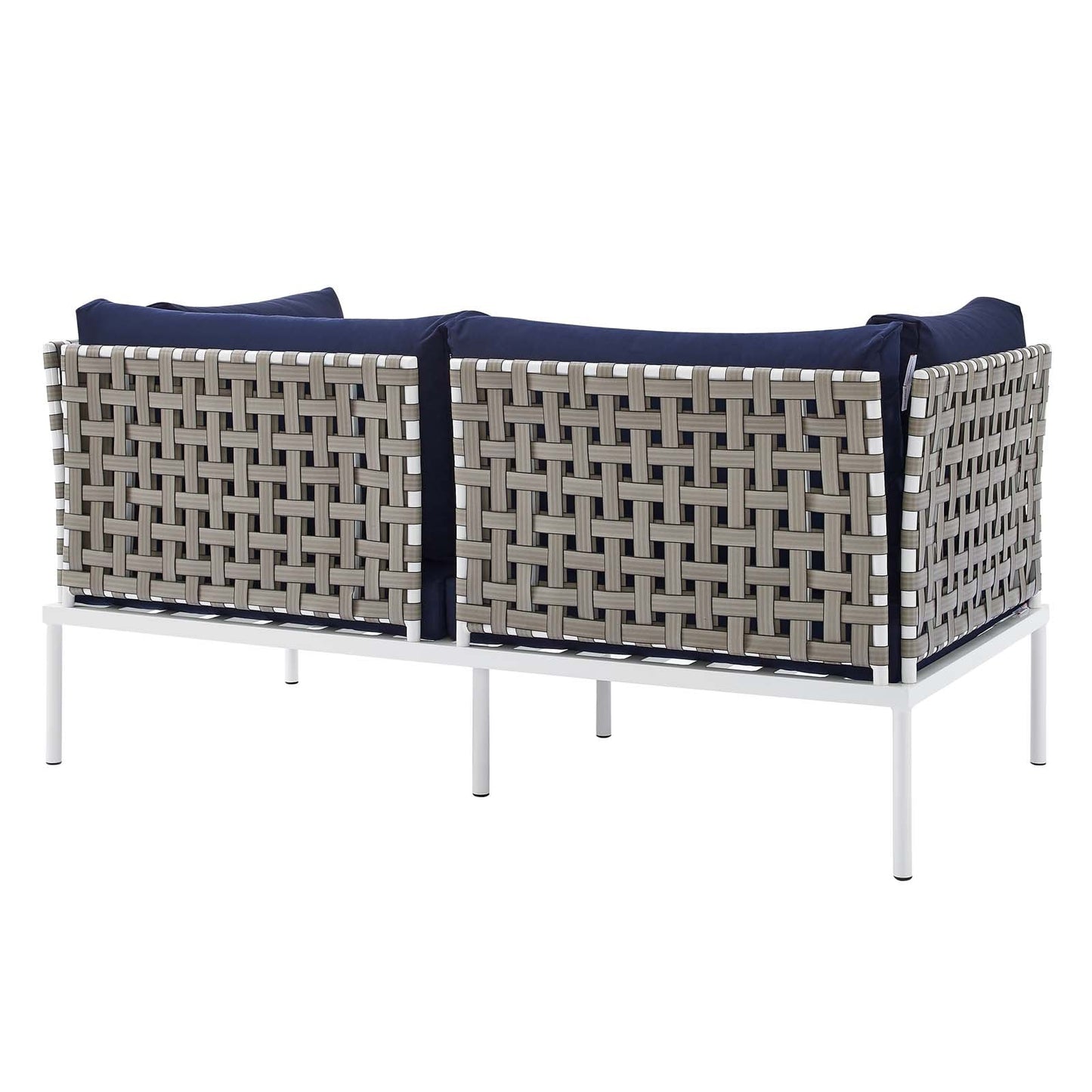 Harmony Sunbrella¨ Basket Weave Outdoor Patio Aluminum Loveseat by Modway