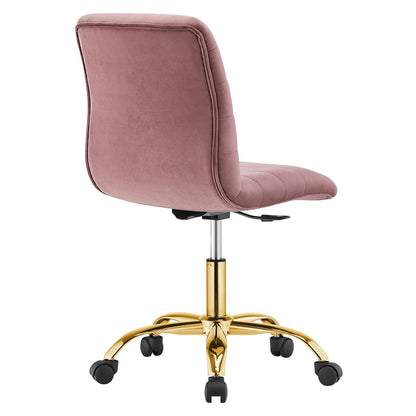 Ripple Armless Performance Velvet Office Chair by Modway