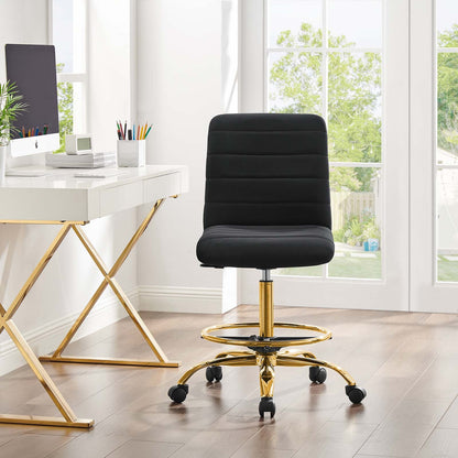 Ripple Armless Performance Velvet Drafting Chair by Modway