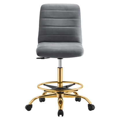 Ripple Armless Performance Velvet Drafting Chair by Modway