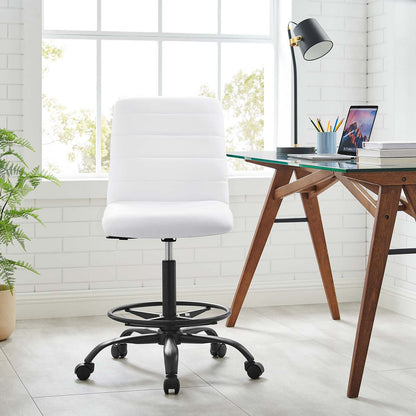 Ripple Armless Vegan Leather Drafting Chair by Modway