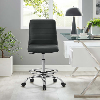 Ripple Armless Vegan Leather Drafting Chair by Modway